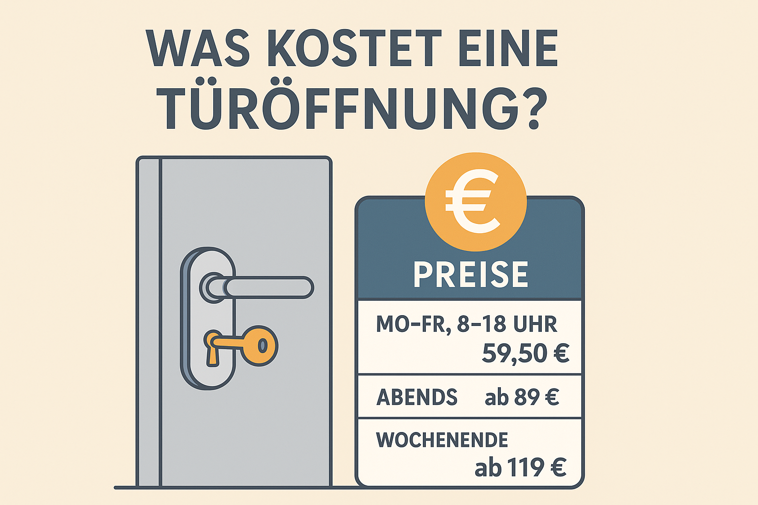 Kosten einer Türöffnung – Schlüsseldienst Preise